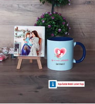 Anneye Doğum Günü Hediyesi Fotoğraflı Dekoratif Taş, Kupa Bardak Beyaz Hediye (Model 3)