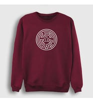 Presmono Unisex Beyaz Maze Westworld Sweatshirt 224567tt (Bordo)