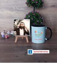 Doğum Günü Hediyesi Fotoğraflı Dekoratif Taş, Kupa Bardak Beyaz Hediye (Model 11)