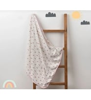 Bebek Tek Kat Kapitone Başlıklı Battaniye Kundak 80x90 Cm (Pembe)