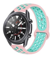 Amazfit GTR 47mm KRD-02 Suya Dayanıklı Delikli Renkli Silikon Kordon (Pembe)