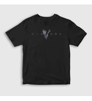 Presmono Unisex Çocuk Beyaz Logo V2 Vikings T-Shirt 221879tt (Siyah)
