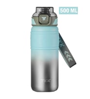 TKK 500 ML Çelik Termos Çift Kullanım Pipetli/Rahat İçim -12/24 Sıcak-Soğuk- Yalıtım -2022500ML (Mavi)