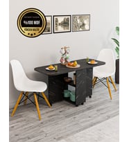 Açılır Kapanır Yemek Masası MDF (Siyah)