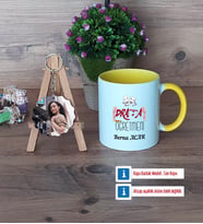 Drama Öğretmeni Kupa Bardak Beyaz ve Fotoğraflı Ahşap Anahtarlık Hediye Öğretmenler Günü Hediyesi (Model 7)