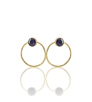 Kadir Jewellery 22 Ayar Altın Kaplama Kadın Halka Küpe -El İşçiliği Ve Hipoalerjenik Küpe (Mor)