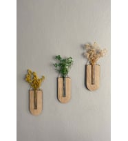İnfigo Concept Ahşap Dekoratif 3'lü Duvar Çiçekliği (Çiçek Hediyeli) (Sonomo)