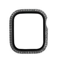 Apple Watch 7 45mm Zore Watch Gard 24 Kenarları Taşlı Sert PC Koruyucu (Gümüş)