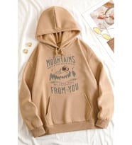 From You Baskılı Oversize Sweatshirt (Bej)