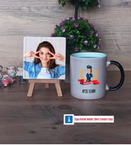 Kadın Polis Fotoğraflı Dekoratif Taş, Kupa Bardak Beyaz Hediye (Model 9)