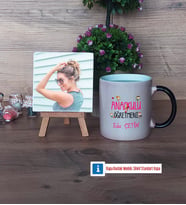 Anaokulu Öğretmeni Fotoğraflı Dekoratif Taş, Kupa Bardak Beyaz Hediye Öğretmenler Günü Hediyesi (Model 9)