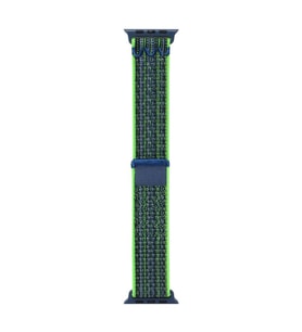 Apple Watch 10/11 42mm-38/40/41mm Kordon 2023 Point Hasır Kordon Strap Kayış 2/3 (Yeşil)
