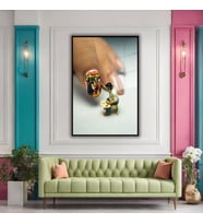Metal Çerçeveli Cam Tablo Güzellik Merkezi Tablosu Nail Art (Siyah)