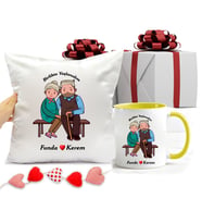 Birlikte Yaşlanalım Yastık ve Kupa Set (Model 3)