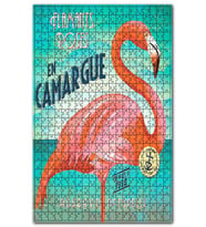 Cakapuzzle Afişte Filamingo Kuş Görseli Puzzle Yapboz MDF (Ahşap) (255 Parça)