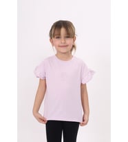 Toontoy Kız Çocuk Baskılı Tişört (Açık Lila)