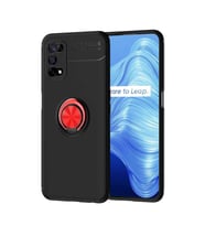 Realme 7 Pro Kılıf Yüzüklü Magnetli Ravel Case (Siyah-Kırmızı)