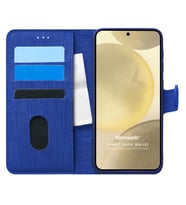 Microsonic Samsung Galaxy S24 Plus Kılıf Fabric Book Wallet Siyah (Lacivert)