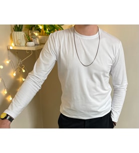 Betimoda Erkek Slim Fit Dar Kesim Bisiklet Yaka Uzun Kol Pamuklu Tişört  (Beyaz)