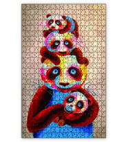 Cakapuzzle Panda Ailesi Puzzle Yapboz MDF (Ahşap) (255 Parça)