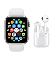 Akıllı Saat T500 Plus + Airpods Kablosuz Kulaklık İkili Set Ios Android Uyumlu (Beyaz)