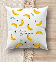 BK Gift Kişiye Özel İsimli Beyaz Kırlent Yastık, Ev Hediyesi, Ev Dekorasyonu, Dekoratif Hediye (Model 15)