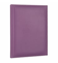 DERİ KAPAK DEFTER AJANDA TARİHSİZ KARELİ 17X24 CM (Lila)
