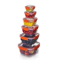 6'lı Set Master Kare Saklama Kabı (275 ml - 500 ml - 900 ml - 1500 ml - 2400 ml - 3750 ml) (Turuncu)