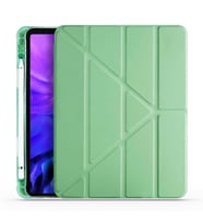 Apple iPad Air 10.9 2022 (5.Nesil) Kılıf Kalem Bölmeli Standlı Smart Cover (Açık Yeşil)