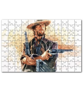 Cakapuzzle Kovboy Clint Eastwood, Sanat Görsel, Puzzle Yapboz MDF (Ahşap) (500 Parça)
