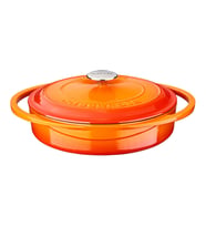 Lava Döküm Çok Amaçlı Yayvan Tencere Döküm Demir Kapak Heritage Serisi Çap(Ø)28cm. (Turuncu)