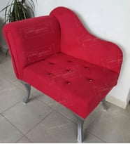 Yeni Model Tekli Köşe Koltuğu Josefin Bench Gümüş Ayak (Kırmızı)
