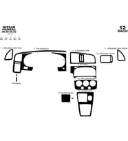 Meriç® Nissan Primera Ön Torpido Kaplama Maun 12 Parça 1999-2002 (Piano Black)
