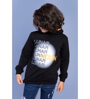 Toontoy Erkek Çocuk Kapüşonlu Baskılı Sweatshirt (Siyah)