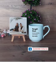 Arkadaşa Hediye Fotoğraflı Dekoratif Taş, Kupa Bardak Beyaz Hediye (Model 5)