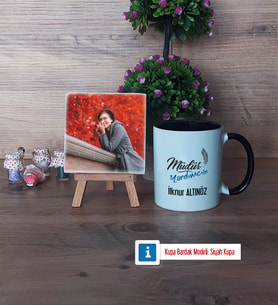 Müdür Yardımcısı Fotoğraflı Dekoratif Taş, Kupa Bardak Beyaz Hediye Öğretmenler Günü Hediyesi (Model 11)