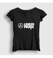 Presmono Kadın Sarı Logo V2 Linkin Park T-Shirt 98241tt (Siyah)
