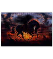 Cakapuzzle Günbatımı Şeytan ve Atı  Puzzle Yapboz MDF (Ahşap) (500 Parça)