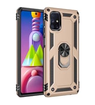 Galaxy M51 Kılıf Zore Vega Yüzük Standlı Zırh Kılıf (Gold)