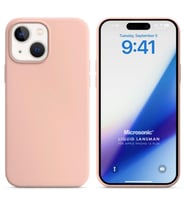 Microsonic Apple iPhone 15 Plus Kılıf Liquid Lansman Silikon Mor (Pembe)
