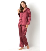 DoReMi Uzun Kollu Saten Pijama Takımı (Eflatun)