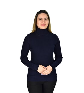 Kadın Büyük Beden Balıkçı Yaka Kazak R22897 BGL-ST03178-1 (Lacivert)