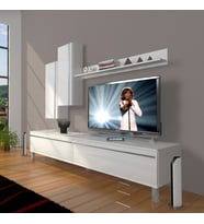 Decoraktiv Eko 7 Mdf Std Krom Ayaklı Tv Ünitesi Tv Sehpası (Beyaz)