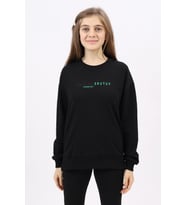 Toontoy Kız Çocuk Nakışlı Sweatshirt (Siyah)
