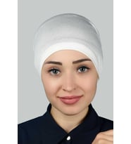 Hazır Pratik Geçmeli Lastikli Tesettür Bone (Ekru)