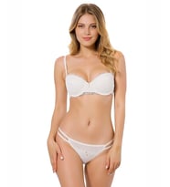 Le Jardin Vivian Dantelli Push-up Straplez Sütyen Takım- 5050 (Ekru)