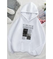 Unisex The 1997 Travel Baskılı Sweatshirt (Beyaz)