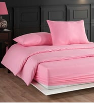 Formeya %100 Pamuk Lastikli Çarşaflı Nevresim Takımı (Pembe)