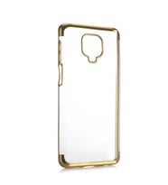 Xiaomi Redmi Note 9S Kılıf Zore Dört Köşeli Lazer Silikon Kılıf (Gold)