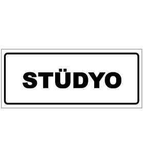 STÜDYO YAZILI YÖNLENDİRME LEVHASI (Beyaz)